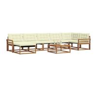 vidaXL Set di divani da esterno con cuscino 22 pcs Naturale e Crema, Set divano moderno per esterni, arredo ergonomico, resistente alle intemperie, perfetto per lounge