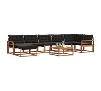 vidaXL Set di divani da esterno con cuscino 22 pcs Naturale e Nero