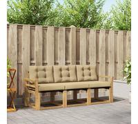 vidaXL Set di divani da esterno con cuscino 3 pcs Bianco e Beige