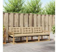 vidaXL Set di divani da esterno con cuscino 3 pcs Bianco e Beige, Divano da esterno, mobili da giardino, moderno, angolare, lounge terrazza, comfort e durata