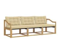 vidaXL Set di divani da esterno con cuscino 3 pcs Bianco e Beige, Divano da esterno moderno, mobili da giardino resistenti, set relax per patio, posti sul terrazzo