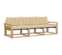 vidaXL Set di divani da esterno con cuscino 3 pcs Bianco e Beige, Divano da esterno moderno, mobili da giardino resistenti, set relax per patio, posti sul terrazzo