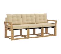 vidaXL Set di divani da esterno con cuscino 3 pcs Bianco e Beige, Divano Sezionale Moderno per Esterni, Arredo Giardino Robusto per Lounge Patio e Comfort Terrazza