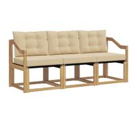 vidaXL Set di divani da esterno con cuscino 3 pcs Bianco e Beige, Mobili da giardino, divano resistente per esterni, set lounge moderno, comfort in terrazza