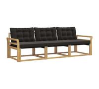 vidaXL Set di divani da esterno con cuscino 3 pcs Bianco e Nero, Divano da esterno moderno, mobili da giardino resistenti, set relax per patio, posti sul terrazzo