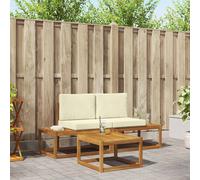vidaXL Set di divani da esterno con cuscino 3 pcs Naturale
