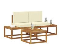 vidaXL Set di divani da esterno con cuscino 3 pcs Naturale