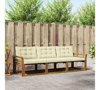 vidaXL Set di divani da esterno con cuscino 3 pcs Naturale e Crema, Divano da esterno moderno, mobili da giardino resistenti, set relax per patio, posti sul terrazzo