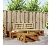 vidaXL Set di divani da esterno con cuscino 3 Pezzo Naturale e Beige, Divano da Giardino, Set Sezionale Stylish, Mobili da Patio Resistenti, Spazio Relax all'Aperto
