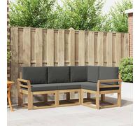 vidaXL Set di divani da esterno con cuscino 4 pcs Bianco e Antracite, Divano moderno da giardino, set lounge per terrazzo, patio, mobili resistenti per vivibilità
