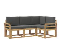 vidaXL Set di divani da esterno con cuscino 4 pcs Bianco e Antracite, Divano moderno da giardino, set lounge per terrazzo, patio, mobili resistenti per vivibilità