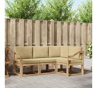 vidaXL Set di divani da esterno con cuscino 4 pcs Bianco e Beige