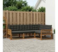 vidaXL Set di divani da esterno con cuscino 4 pcs Naturale e Nero