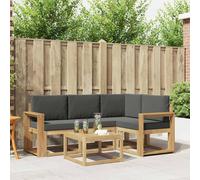 vidaXL Set di divani da esterno con cuscino 5 pcs Bianco e Antracite, Divano Sezionale da Giardino, Mobili da Esterno Moderni, Lounge Durevole per Patio, Posto a Sedere per Terrazza