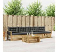 vidaXL Set di divani da esterno con cuscino 5 pcs Bianco e Antracite, Mobili da giardino, divano sezionale moderno per terrazza, comfort per lounge all'aperto