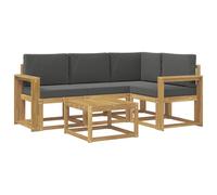 vidaXL Set di divani da esterno con cuscino 5 pcs Bianco e Antracite, Divano Sezionale da Giardino, Mobili da Esterno Moderni, Lounge Durevole per Patio, Posto a Sedere per Terrazza