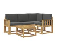 vidaXL Set di divani da esterno con cuscino 5 pcs Bianco e Antracite, Mobili da giardino, moderno divano all'aperto, set modulare per patio, scomodo per il soggiorno