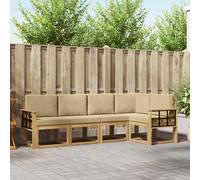 vidaXL Set di divani da esterno con cuscino 5 pcs Bianco e Beige