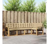 vidaXL Set di divani da esterno con cuscino 5 pcs Bianco e Beige, Set di divani moderni per esterni, arredo resistente agli agenti atmosferici, comodo lettino da giardino, stile relax all'aperto