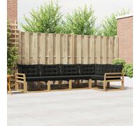 vidaXL Set di divani da esterno con cuscino 5 pcs Bianco e Nero, Set di Mobili da Esterno Moderni, Collezione di Divani per Giardino, Comoda Suite Lounge