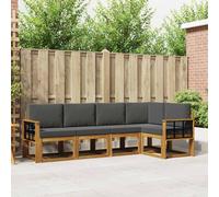 vidaXL Set di divani da esterno con cuscino 5 pcs Naturale e Antracite