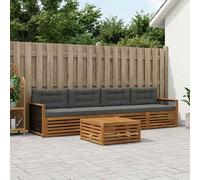 vidaXL Set di divani da esterno con cuscino 5 pcs Naturale e Antracite