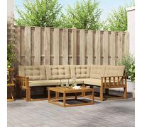 vidaXL Set di divani da esterno con cuscino 5 pcs Naturale e Beige