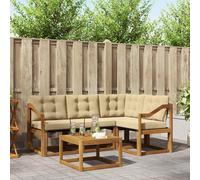 vidaXL Set di divani da esterno con cuscino 5 pcs Naturale e Beige