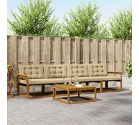 vidaXL Set di divani da esterno con cuscino 5 pcs Naturale e Beige