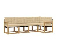 vidaXL Set di divani da esterno con cuscino 5 pcs, Set di divani moderni per esterni, arredo resistente agli agenti atmosferici, comodo lettino da giardino, stile relax all'aperto
