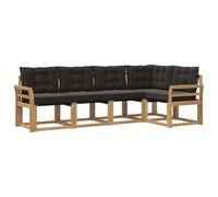 vidaXL Set di divani da esterno con cuscino 5 pcs, Set di divani moderni per esterni, arredo resistente agli agenti atmosferici, comodo lettino da giardino, stile relax all'aperto