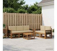 vidaXL Set di divani da esterni con cuscino, 6 pezzi, divano da giardino, moderno set di mobili da terrazza, ideale per rilassarsi e rilassarsi all'aperto