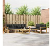 vidaXL Set di divani da esterno con cuscino 6 pcs Bianco e Antracite, Set di mobili da giardino moderno, collezione divani all'aperto, lounge in giardino, postazione in piscina