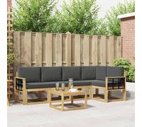 vidaXL Set di divani da esterno con cuscino 6 pcs Bianco e Antracite, Divano Sezionale Esterno, Set Lounge Moderno, Sedia Patio Robusta, Mobili Comodi per Rilassarsi