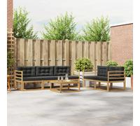 vidaXL Set di divani da esterno con cuscino 6 pcs Bianco e Antracite, Set di mobili da giardino moderno, collezione divani all'aperto, lounge in giardino, postazione in piscina