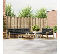 vidaXL Set di divani da esterno con cuscino 6 pcs Bianco e Antracite, Set di mobili da giardino moderno, collezione divani all'aperto, lounge in giardino, postazione in piscina