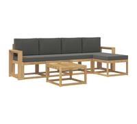 vidaXL Set di divani da esterno con cuscino 6 pcs Bianco e Antracite, Divano da giardino, set moderno per esterni, arredo patio resistente, divano alla moda per il terrazzo