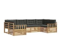 vidaXL Set di divani da esterno con cuscino 6 pcs Bianco e Antracite, Divano Sezionale per Giardino, Arredo Esterno Resistente, Lounge Moderna, Set Elegante e Confortevole
