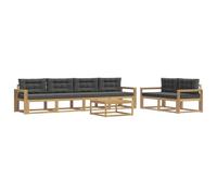 vidaXL Set di divani da esterno con cuscino 6 pcs Bianco e Antracite, Mobili da giardino, set divani moderni, posti a sedere sectional, divani per patio, relax per il tuo giardino
