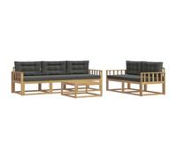 vidaXL Set di divani da esterno con cuscino 6 pcs Bianco e Antracite, Set di mobili da giardino moderno, collezione divani all'aperto, lounge in giardino, postazione in piscina