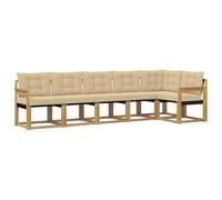 vidaXL Set di divani da esterno con cuscino 6 pcs Bianco e Beige, Giardino, Set Lounge in Rattan, Divano Sezionale Robusto, Arredo per Esterni, Comfort Assicurato