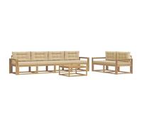vidaXL Set di divani da esterno con cuscino 6 pcs Bianco e Beige, Mobili da giardino, set divani moderni, posti a sedere sectional, divani per patio, relax per il tuo giardino
