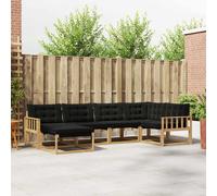 vidaXL Set di divani da esterno con cuscino 6 pcs Bianco e Nero, Set Divano da Giardino, Lounge Moderna, Arredamento Robusto, Seduta Impermeabile per Relax, Facile da Pulire
