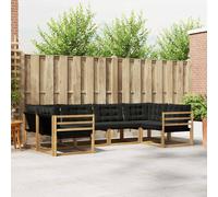 vidaXL Set di divani da esterno con cuscino 6 pcs Bianco e Nero