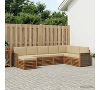 vidaXL Set di divani da esterno con cuscino 6 pcs Naturale