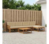 vidaXL Set di divani da esterno con cuscino 6 pcs Naturale e Beige