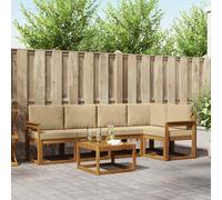 vidaXL Set di divani da esterno con cuscino 6 pcs Naturale e Beige