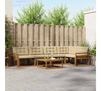 vidaXL Set di divani da esterno con cuscino 6 pcs Naturale e Beige