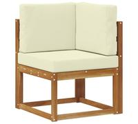vidaXL Set di divani da esterno con cuscino 6 pcs Naturale e Crema, Divano modulare in legno di acacia, set di mobili da esterno moderni, soluzione per soggiorno da giardino, decorazioni per il giard