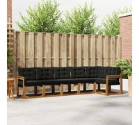 vidaXL Set di divani da esterno con cuscino 6 pcs Naturale e Nero, Giardino, Set Lounge in Rattan, Divano Sezionale Robusto, Arredo per Esterni, Comfort Assicurato